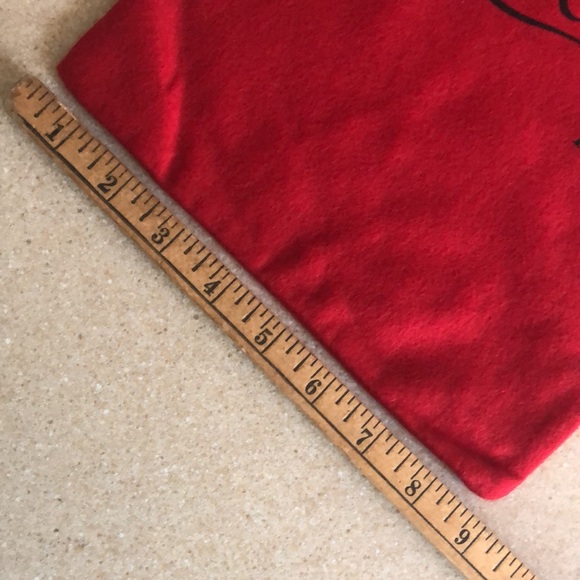 CHRISTIAN LOUBOUTIN RED FELT DRAWSTRING DUST BAG BLACK LETTERING NEW - Picture 9 of 9